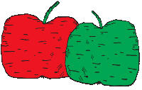 Obrázek jablek. Kreslil R. Pospíšil